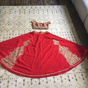 Red and Gold Lehenga